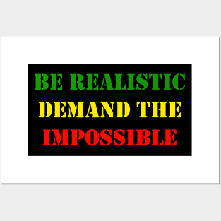 Be Realistic, Demand The Impossible Che Guevara Quote Red Yellow Green Posters and Art